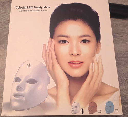 White led light therapy mask - white,
