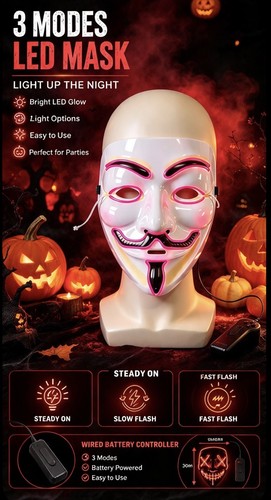 New halloween led mask light - new,