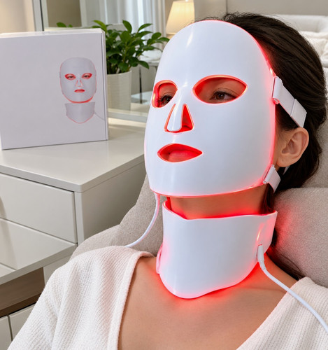 Led red light therapy mask - red, for
