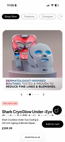 Shark cryo glow - led, mask